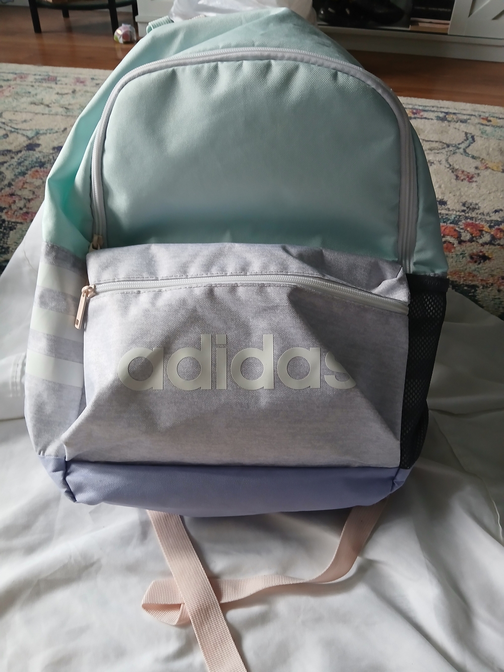 Adidas Mint & Light Gray Casual Backpack